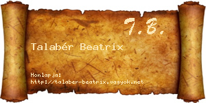 Talabér Beatrix névjegykártya